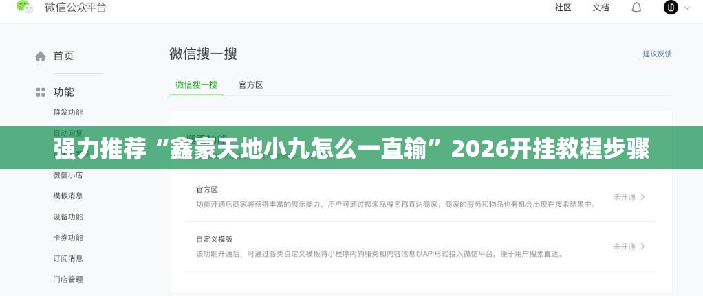 强力推荐“鑫豪天地小九怎么一直输”2026开挂教程步骤