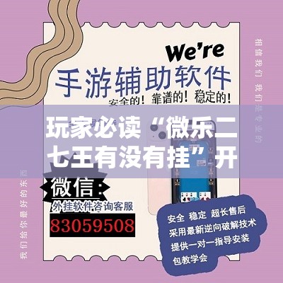 玩家必读“微乐二七王有没有挂”开挂辅助脚本+详细开挂安装教程