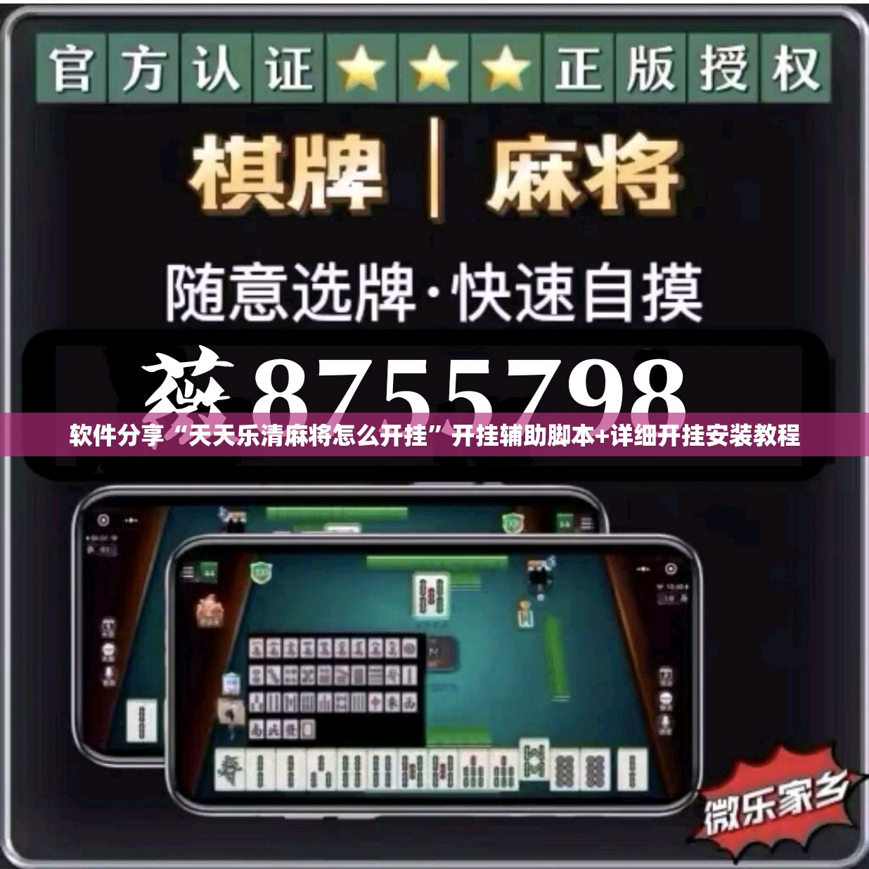 软件分享“天天乐清麻将怎么开挂”开挂辅助脚本+详细开挂安装教程