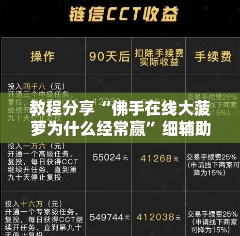 教程分享“佛手在线大菠萝为什么经常赢”细辅助教程分享