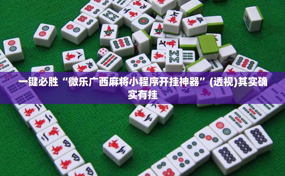 一键必胜“微乐广西麻将小程序开挂神器	”(透视)其实确实有挂