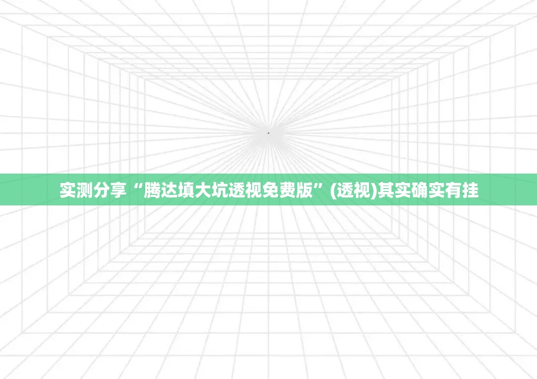 实测分享“腾达填大坑透视免费版”(透视)其实确实有挂