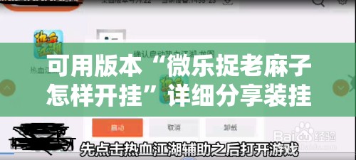 可用版本“微乐捉老麻子怎样开挂	”详细分享装挂步骤