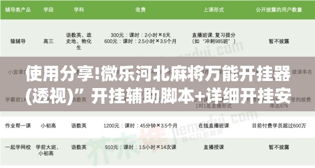 使用分享!微乐河北麻将万能开挂器(透视)”开挂辅助脚本+详细开挂安装教程