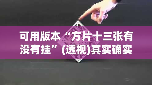 可用版本“方片十三张有没有挂”(透视)其实确实有挂