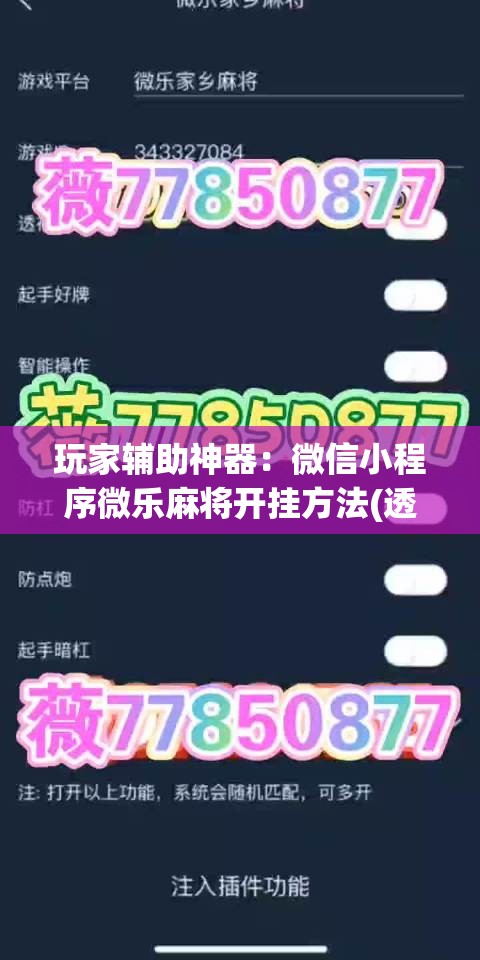 玩家辅助神器：微信小程序微乐麻将开挂方法(透视)”开挂辅助脚本+详细开挂安装教程