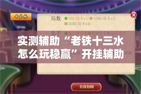 实测辅助“老铁十三水怎么玩稳赢	”开挂辅助脚本+详细开挂安装教程