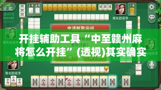 开挂辅助工具“中至赣州麻将怎么开挂”(透视)其实确实有挂