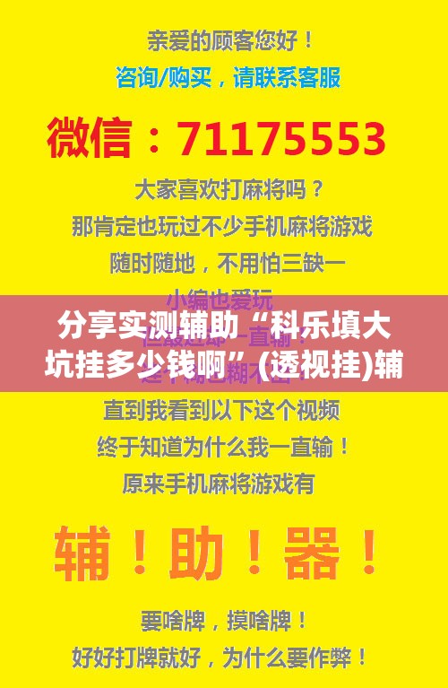 分享实测辅助“科乐填大坑挂多少钱啊”(透视挂)辅助下载教程
