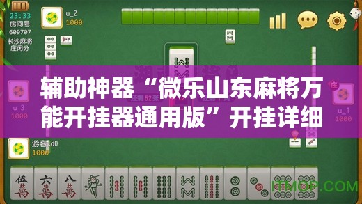 辅助神器“微乐山东麻将万能开挂器通用版”开挂详细教程
