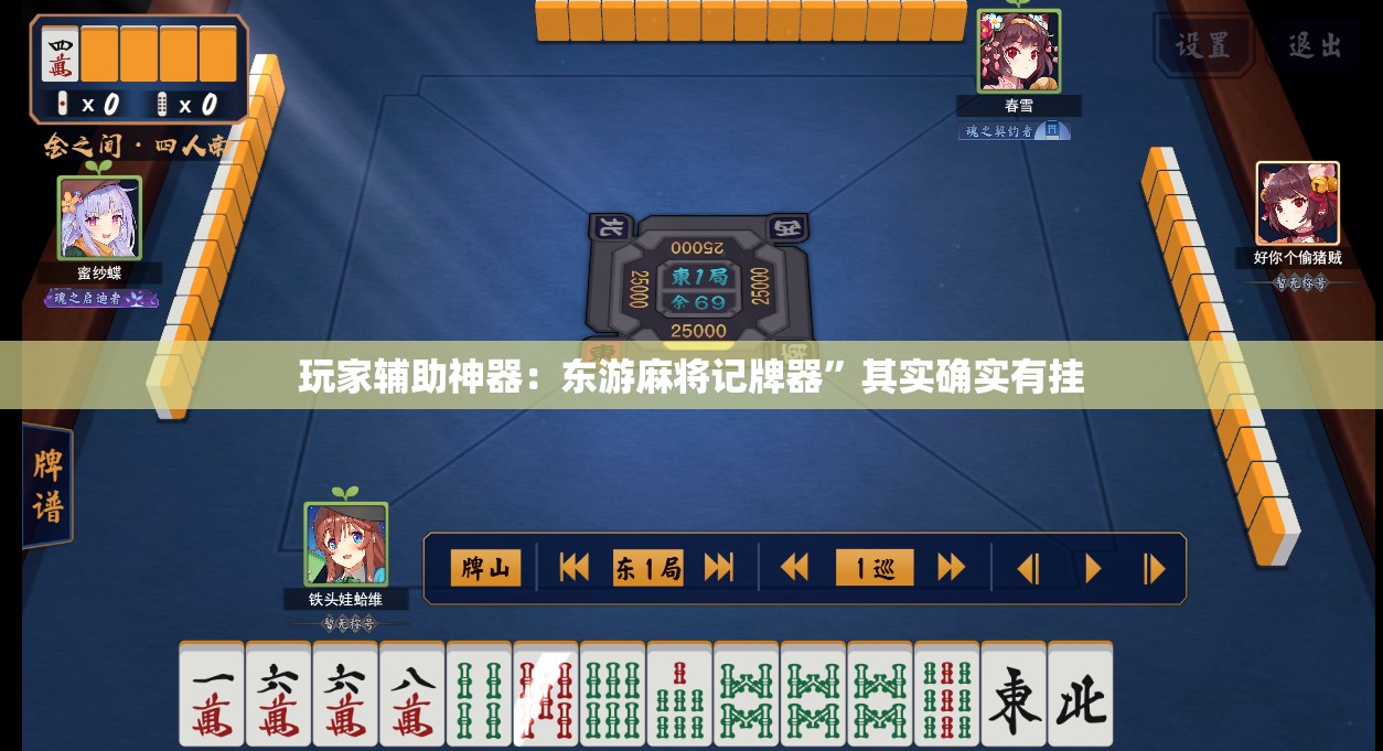 玩家辅助神器：东游麻将记牌器	”其实确实有挂